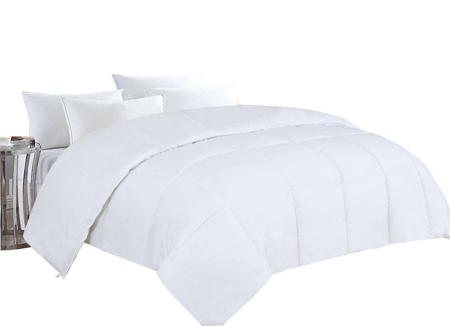 Fluffy Soft Goose Down Alternative Comforter Quilted All Season White Duvet Insert with Corner Tabs