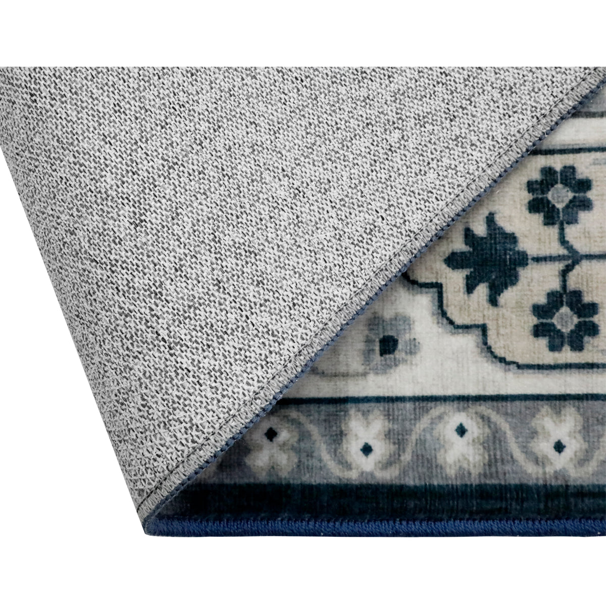 Decor Non-Slip Back Soft Area Carpet Floor Area Rug Indoor Accent Decorative Mat, Navy Blue Floral, 5 x 7 Feet