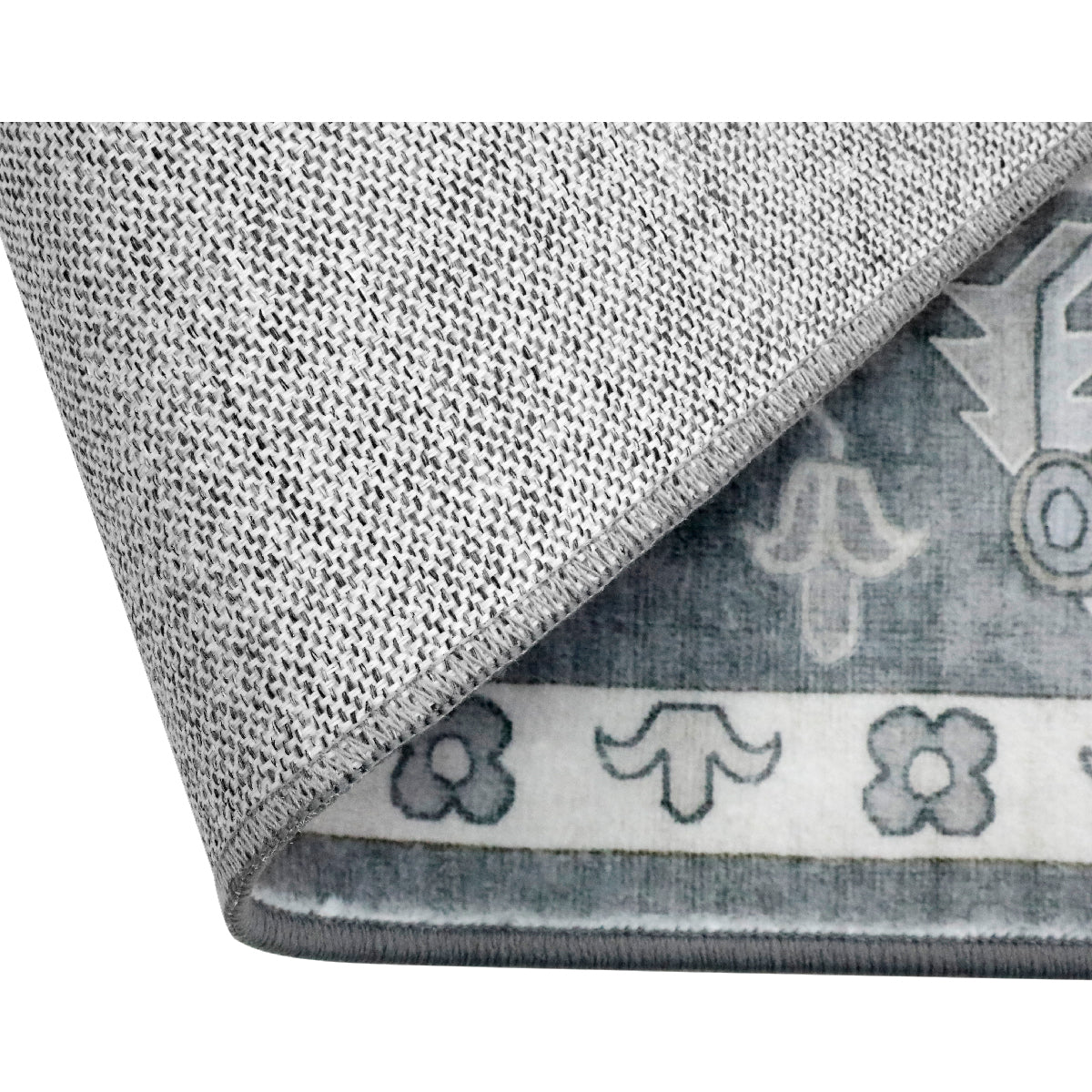 Decor Non-Slip Back Soft Area Carpet Floor Area Rug Indoor Accent Decorative Mat, Silver Floral, 5 x 7 Feet