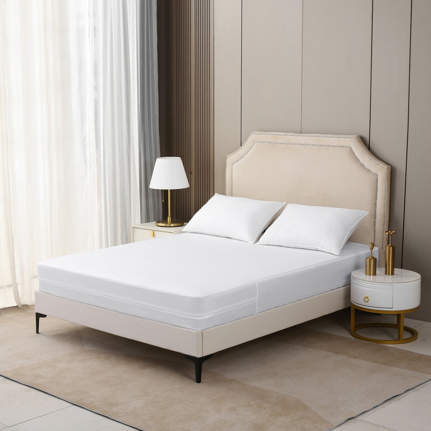 Waterproof Premium Soft Protector Noiseless Mattress Cover Surround Bed Bug Proof Mattress Encasement