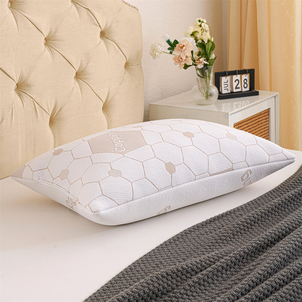 Copper Cooling Bed Pillows, Shredded Memory Foam Reversible Bedding Cool Pillow