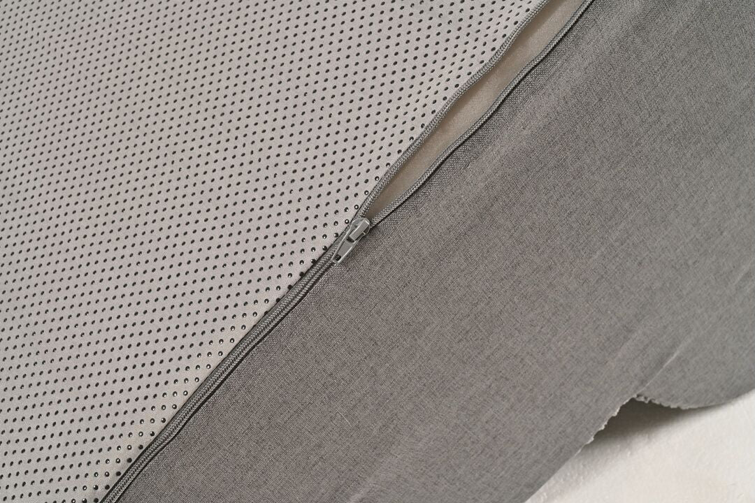 4 Steps Dog Stairs for Bed and Sofa, Non-Slip High Density Foam Pet Ramp Cushion with Removable Cover, Grey Color