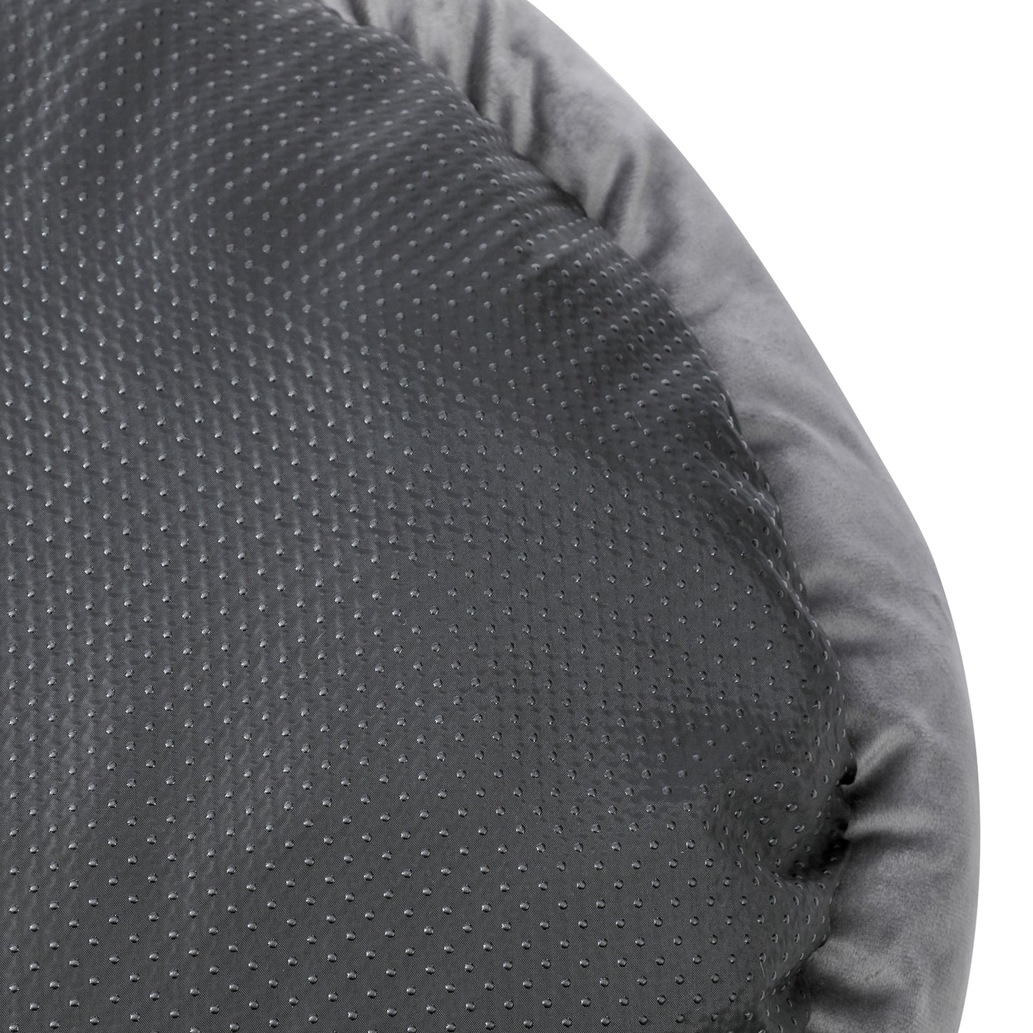 Donut Orthopedic Dog Bed, Cat Puppy Mat with Sides Bolster, Soft Fluffy Pet Sofa, Anti-Slip Bottom, Grey 24 Inch Round