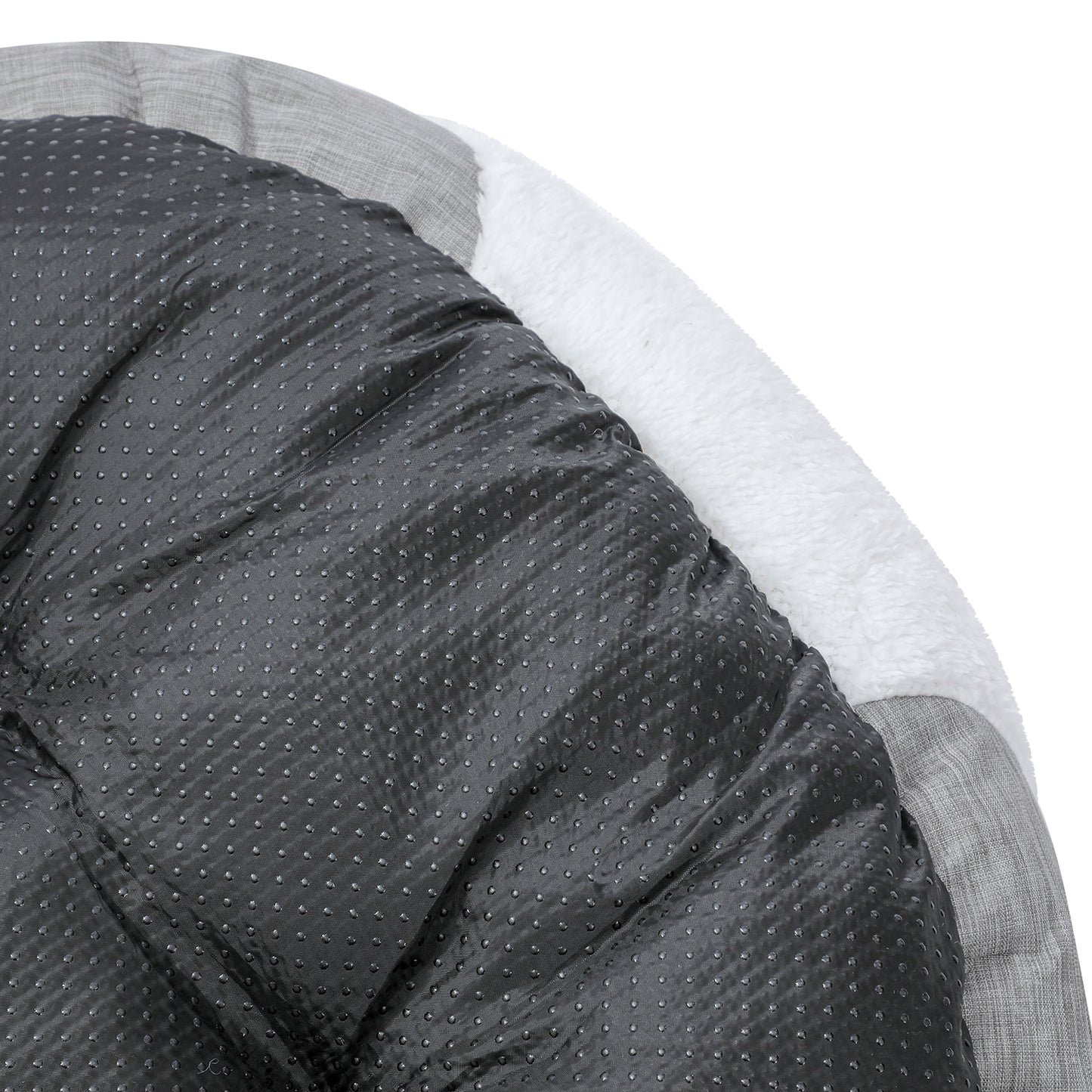 Donut Orthopedic Dog Bed, Cat Puppy Mat with Sides Bolster, Soft Fluffy Pet Sofa, Anti-Slip Bottom, Grey 23 Inch Round