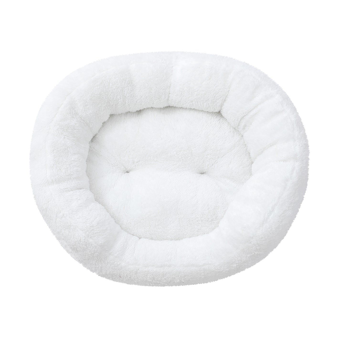 Donut Orthopedic Dog Bed, Cat Puppy Mat with Sides Bolster, Soft Fluffy Pet Sofa, Anti-Slip Bottom, Grey 23 Inch Round