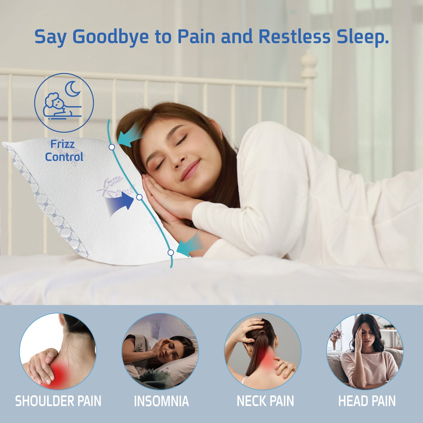 Lavender Rayon from Bamboo Cooling Bed Pillows, Shredded Memory Foam Reversible Bedding Cool Pillow