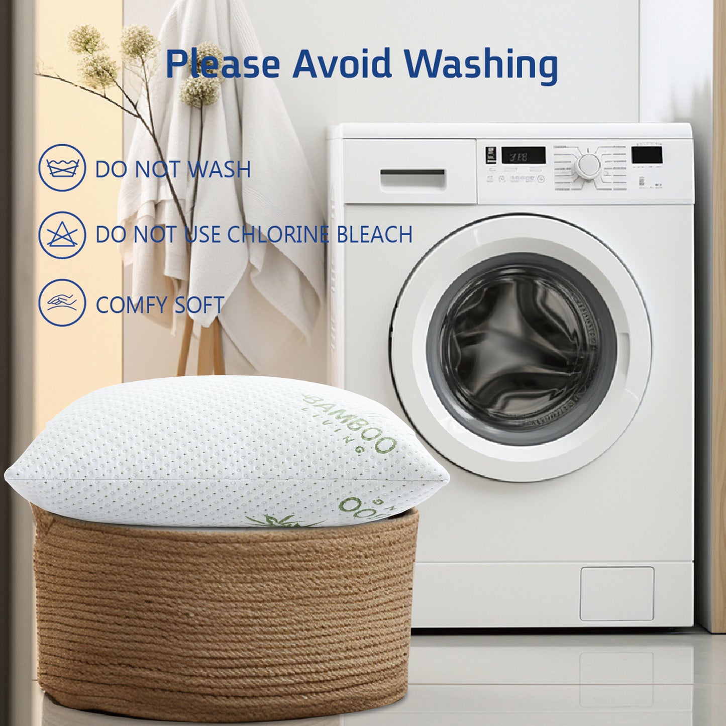 Memory Foam Breathable Oreiller Sleeping Hard Rayon from Bamboo Pillow with Removable Zipper Washable Cover