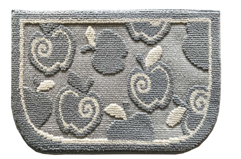 Decor Non-Slip Back Water Absorbent Soft Woven Runner Area Carpet Floor Mat Indoor Kitchen Rug, Silver Apple Harvest Design