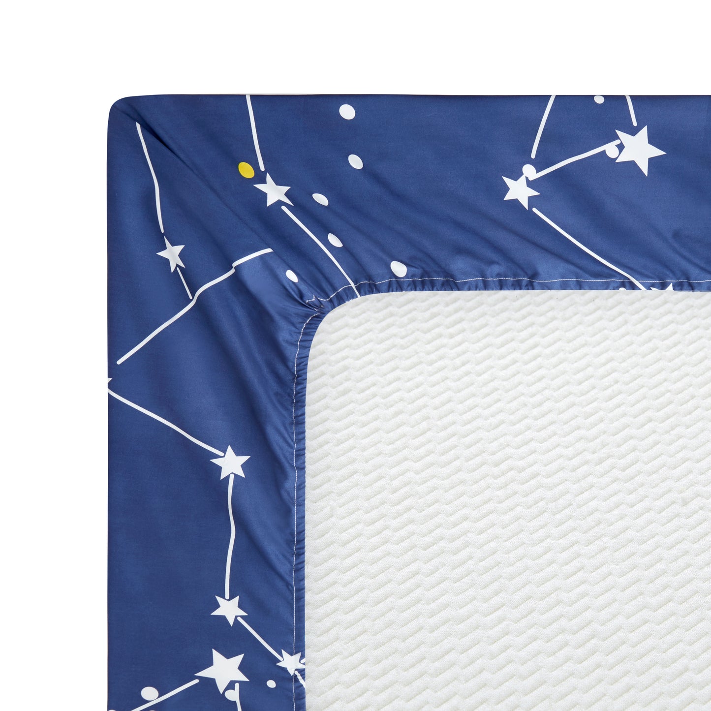 Printed Rayon from Bamboo Soft Deep Pocket Bedding All Season Sheet Set, Navy Blue Asterism