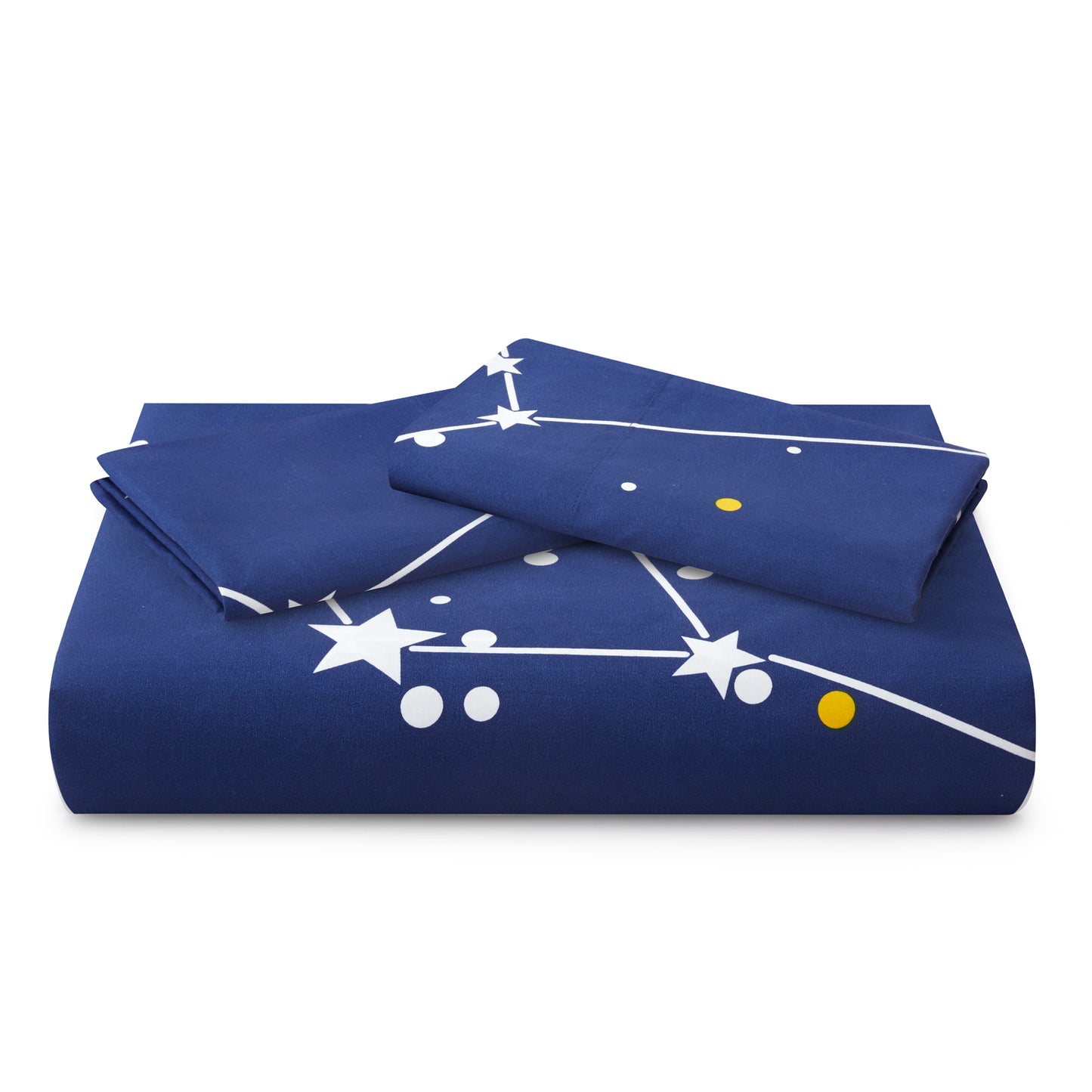 Printed Rayon from Bamboo Soft Bedding Silky Zipper All Season Duvet Cover Set, Navy Blue Asterism