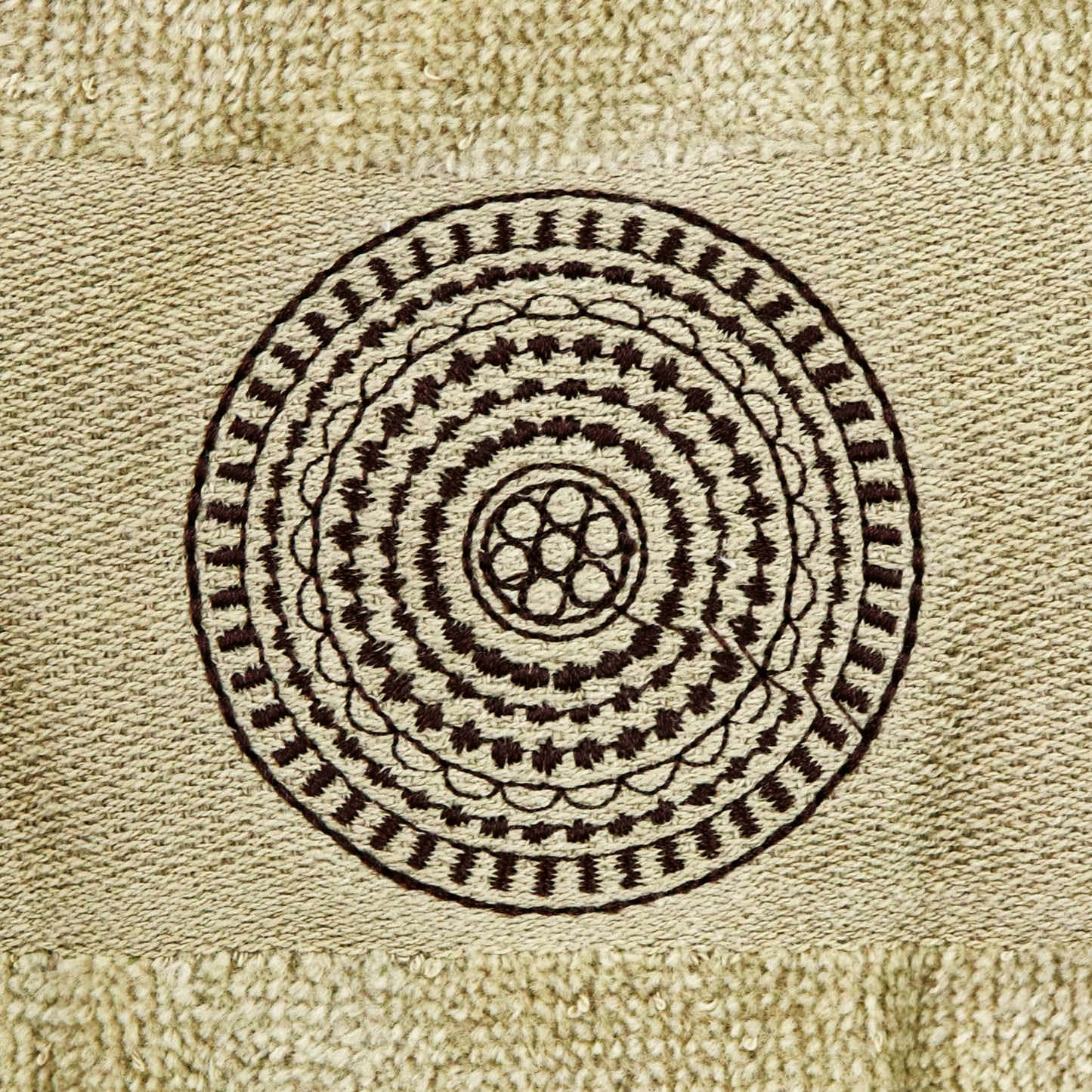 Premium Luxury Decor 100% Cotton Soft Bathroom Modern Embroidered 3 Piece Towel Set, Brown Circles Pattern