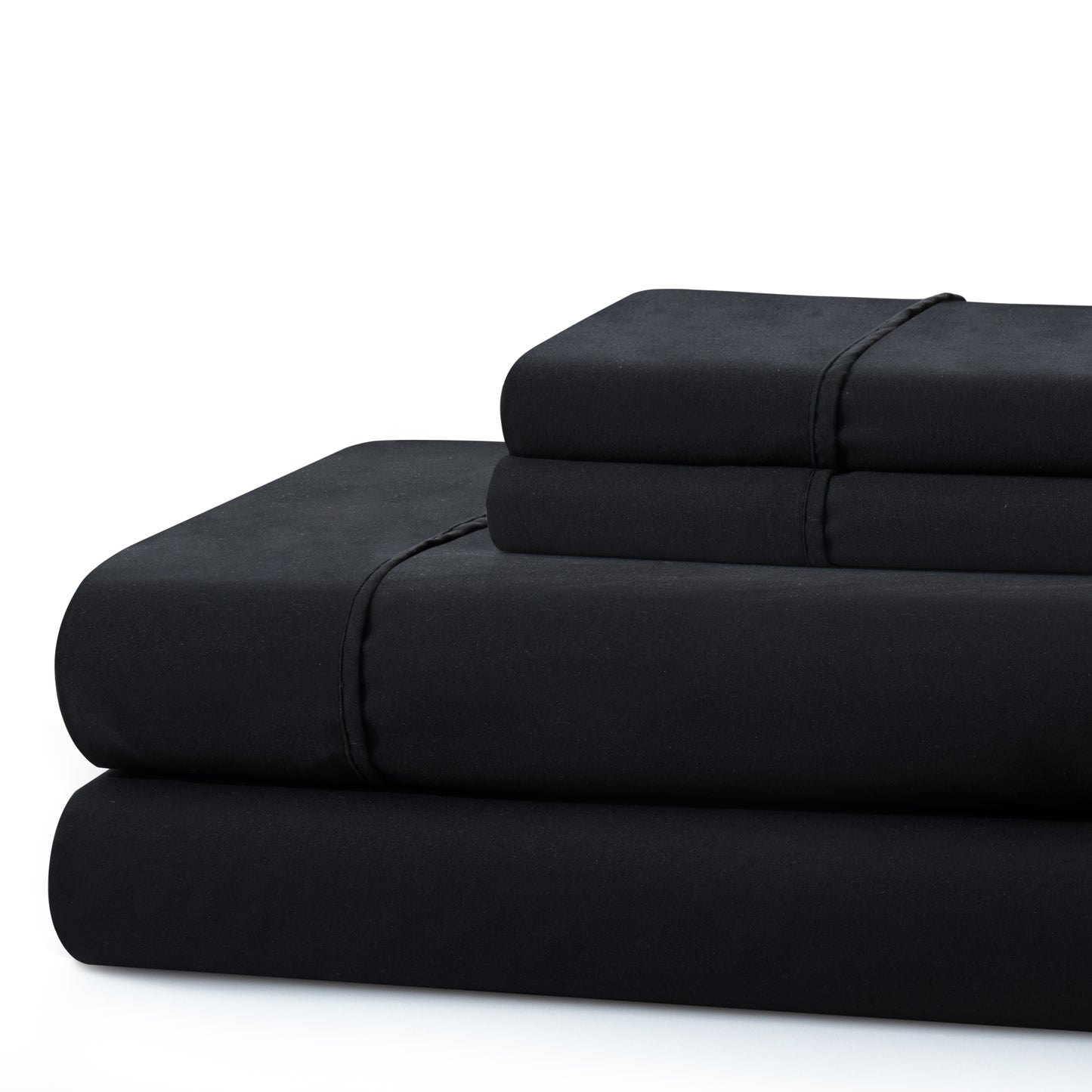 600 Thread Count Cotton Percale Soft Deep Pocket Solid Bedding All Season Sheet Set, Black