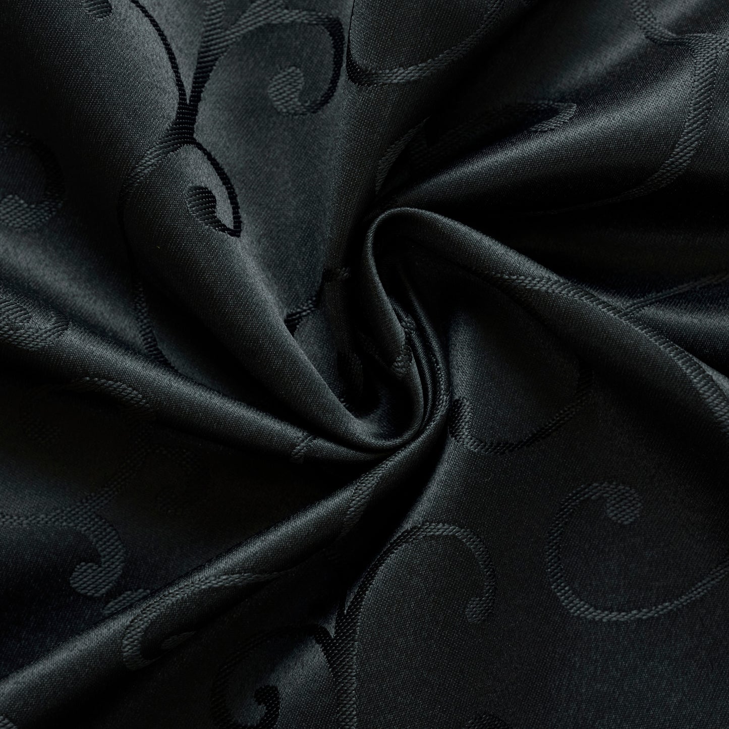 Jacquard Waterproof Thick Luxury Premium Solid Liquid Repellent Stain Resistant Decorative Home Kitchen Tablecloth, Black Color