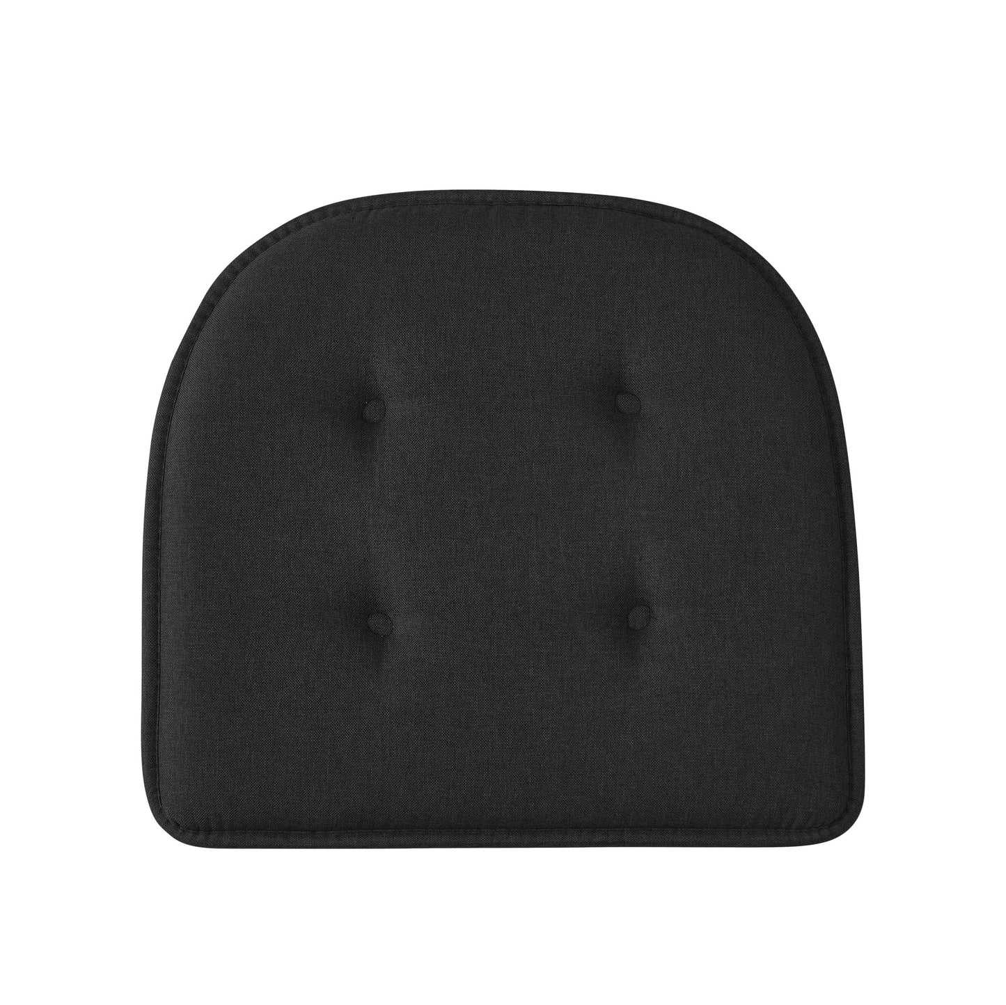 Memory Foam U-Shaped Premium Thick Seat Pad Tufted Nonslip Rubber Back Indoor Kitchen Chair Cushion 17 x 16 Inch, Black