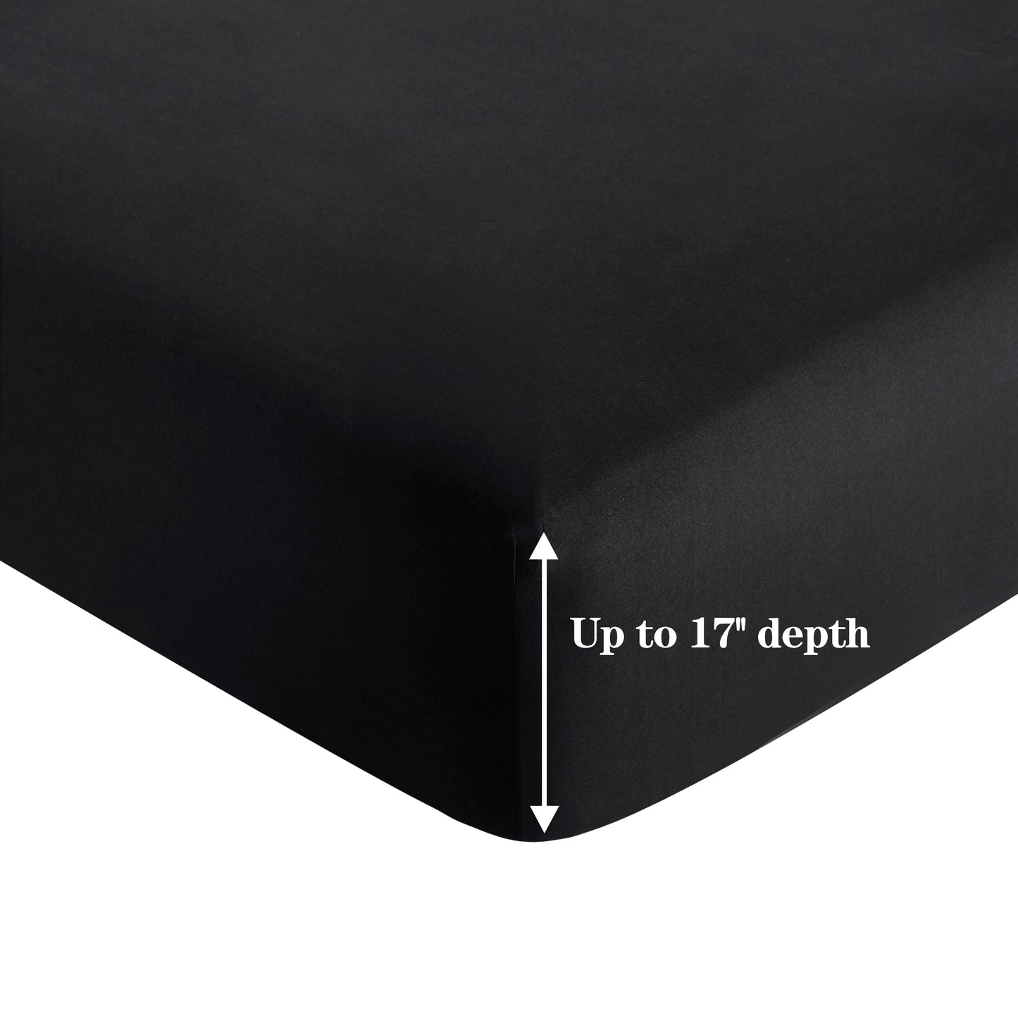 600 Thread Count Cotton Percale Soft Deep Pocket Solid Bedding All Season Sheet Set, Black