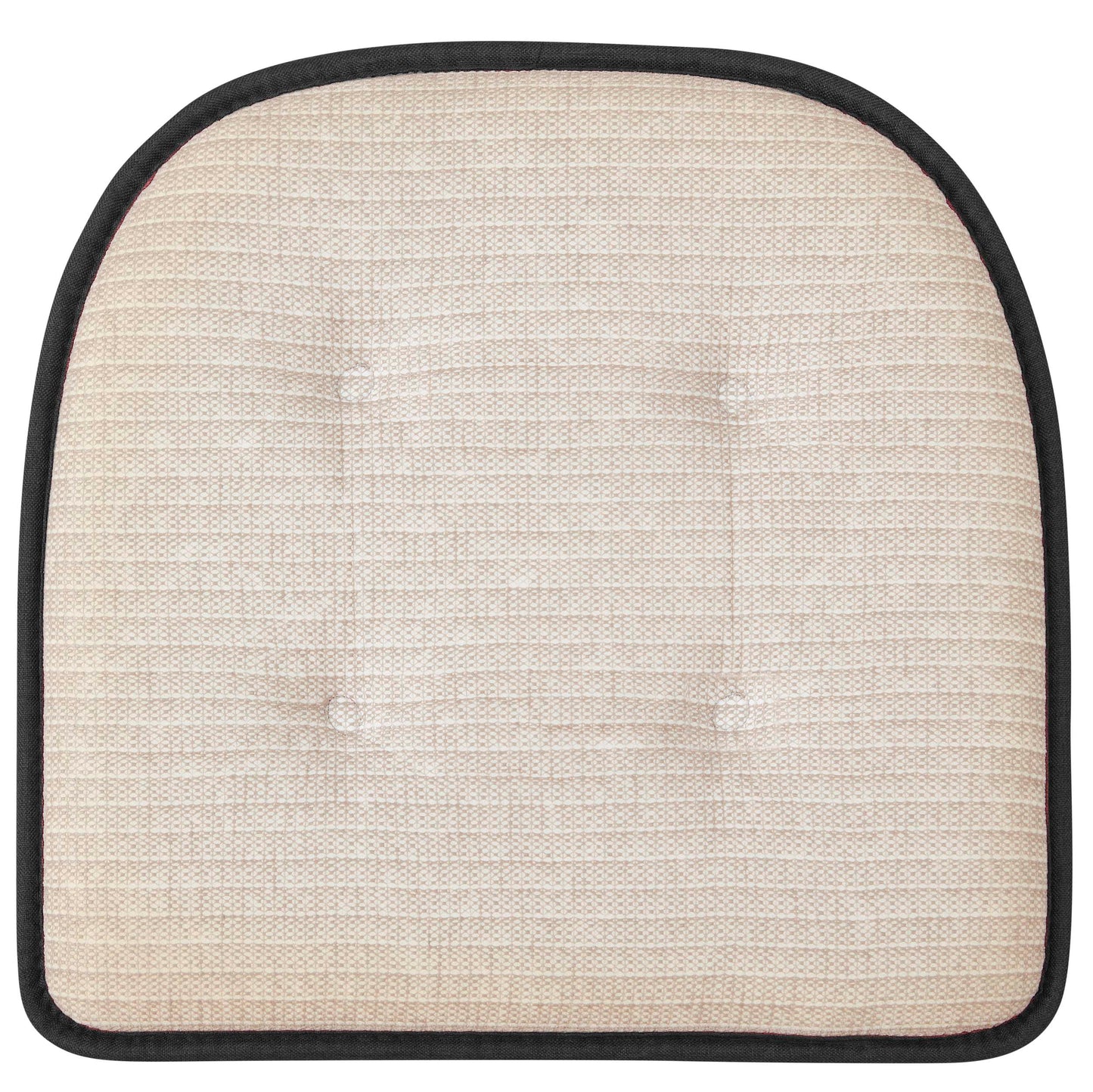 Memory Foam U-Shaped Premium Thick Seat Pad Tufted Nonslip Rubber Back Indoor Kitchen Chair Cushion 17 x 16 Inch, Black
