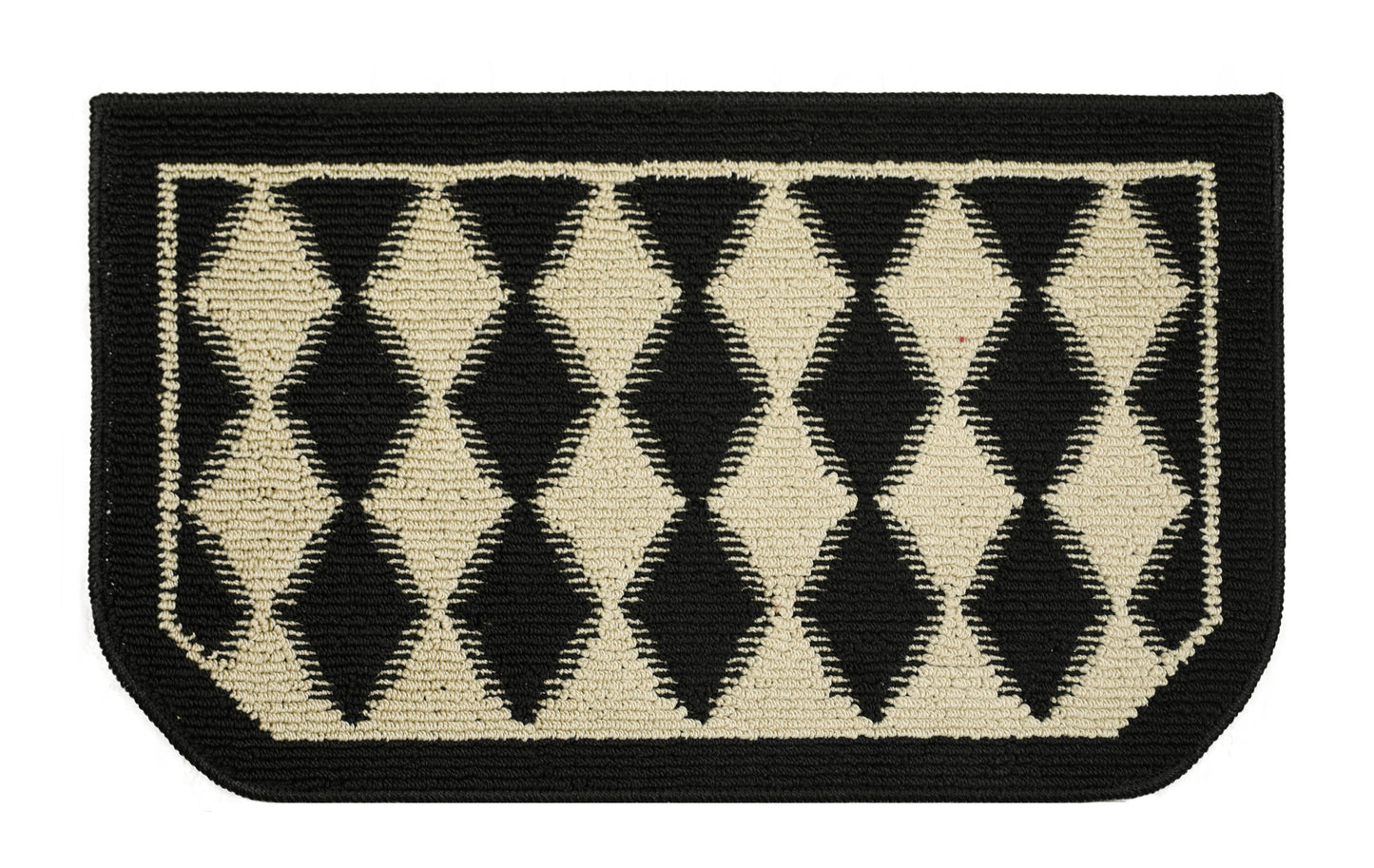 Decor Non-Slip Back Water Absorbent Soft Woven Runner Area Carpet Floor Mat Indoor Kitchen Rug, Black Pumice Geometric Design