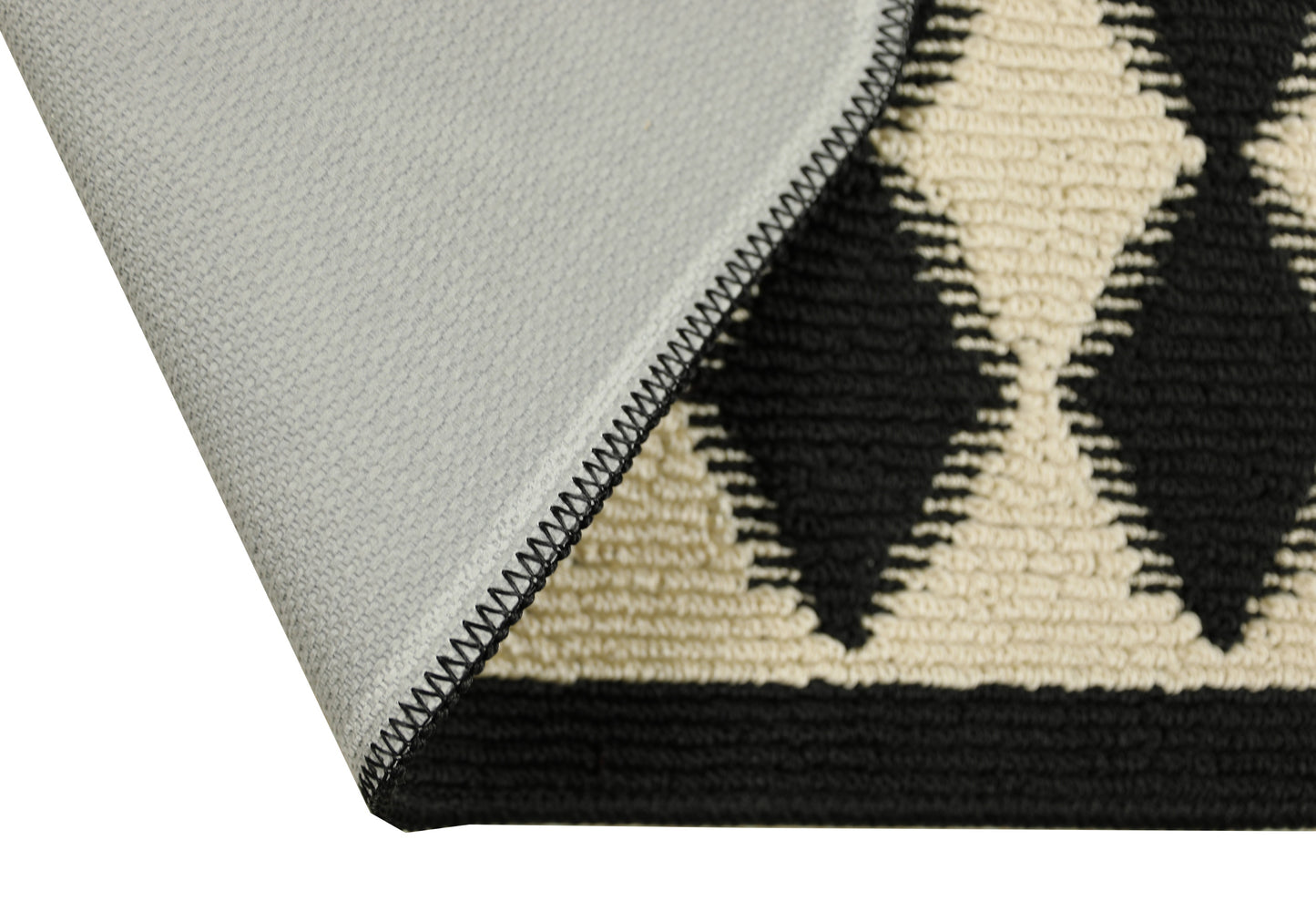 Decor Non-Slip Back Water Absorbent Soft Woven Runner Area Carpet Floor Mat Indoor Kitchen Rug, Black Pumice Geometric Design