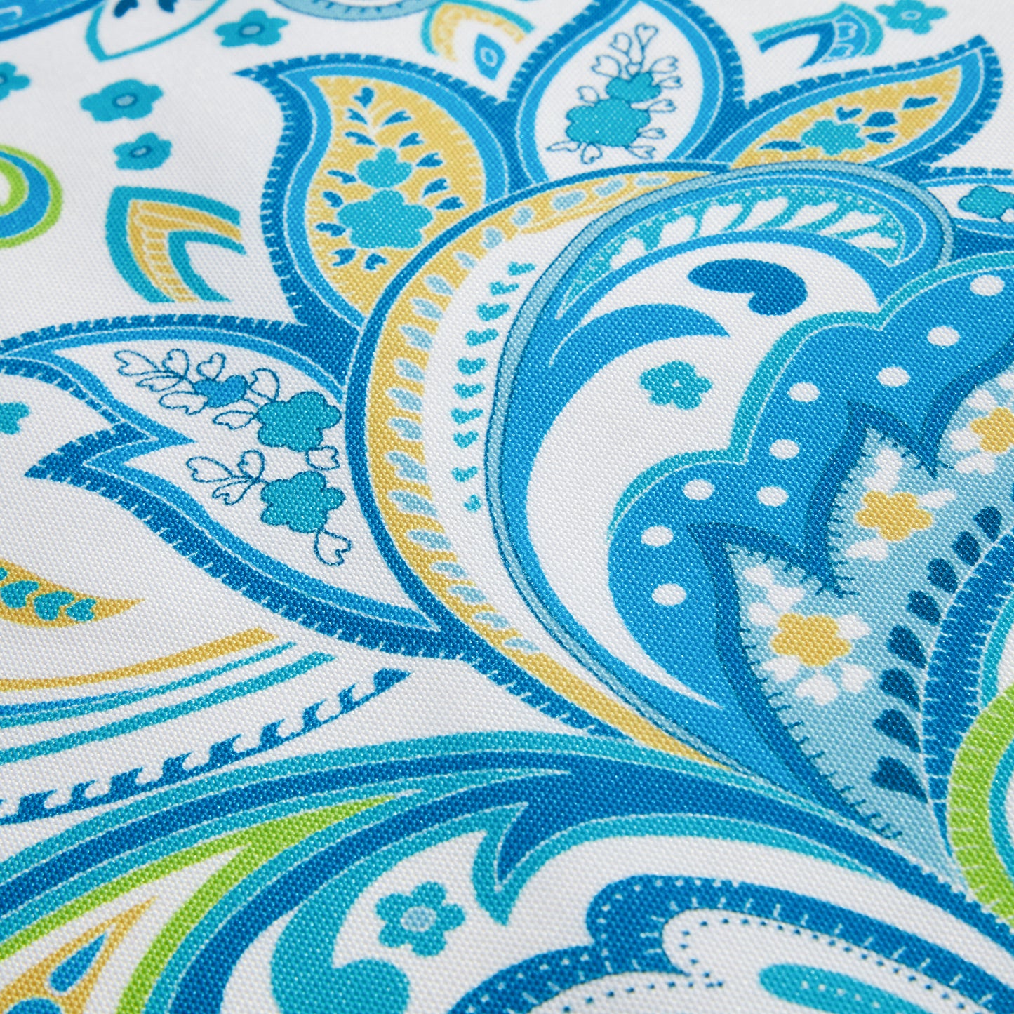 Premium Thick Comfy Seat Patio Pad Tufted Textured Printed Outdoor Chair Cushion 19 x 19 x 4 Inch, Blue Paisley Floral