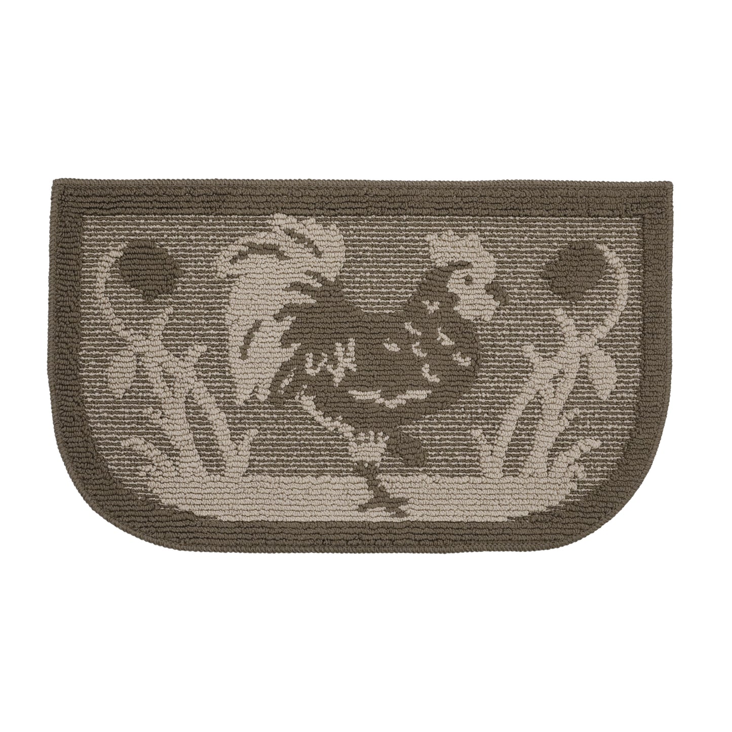 Decor Non-Slip Back Water Absorbent Soft Woven Runner Area Carpet Floor Mat Indoor Kitchen Rug, Brown Rooster Design