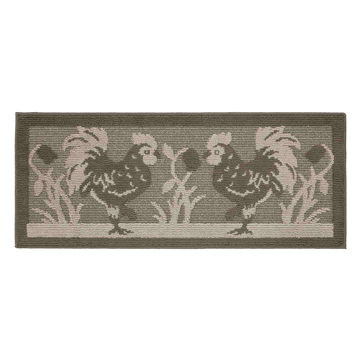 Decor Non-Slip Back Water Absorbent Soft Woven Runner Area Carpet Floor Mat Indoor Kitchen Rug, Brown Rooster Design