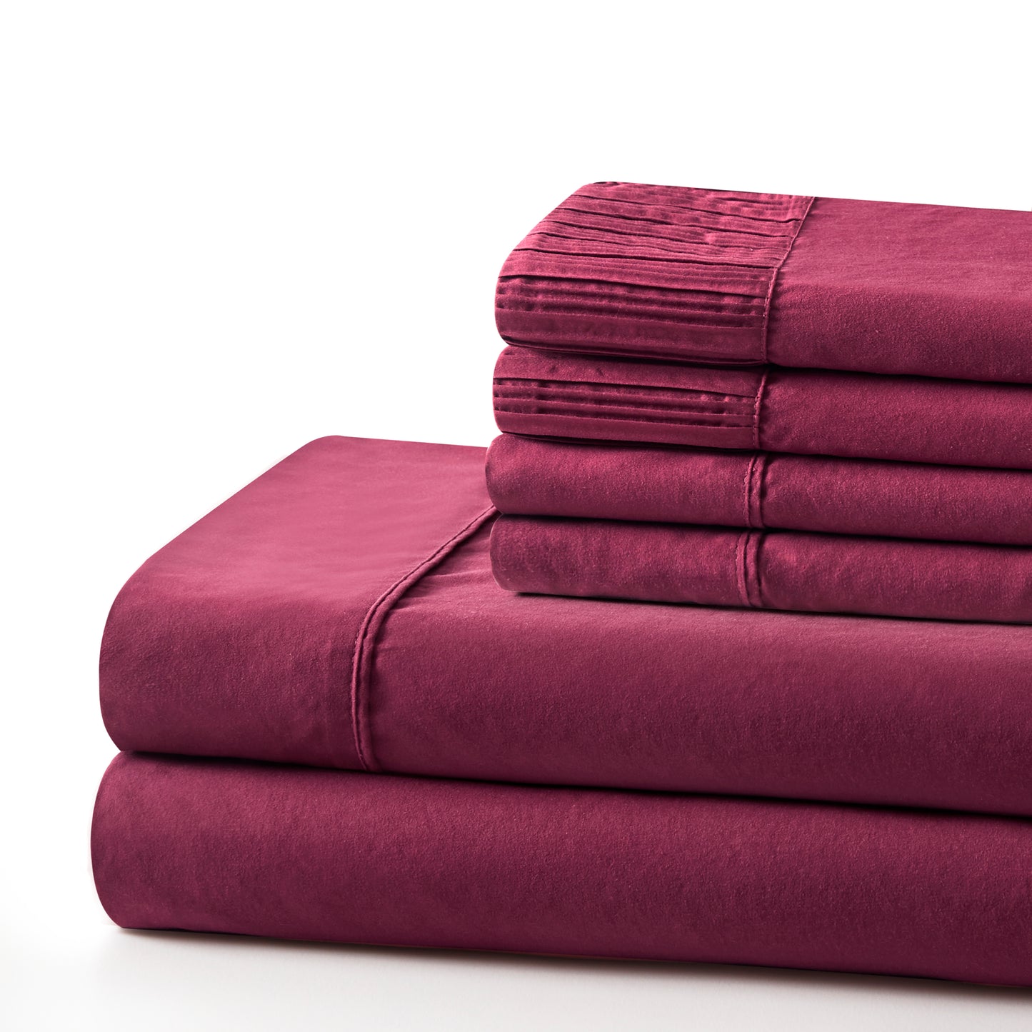 Solid Rayon from Bamboo Soft Silky Deep Pocket Bedding All Season Sheet Set, Burgundy