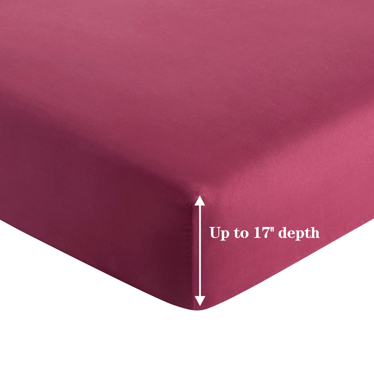 600 Thread Count Cotton Percale Soft Deep Pocket Solid Bedding All Season Sheet Set, Burgundy