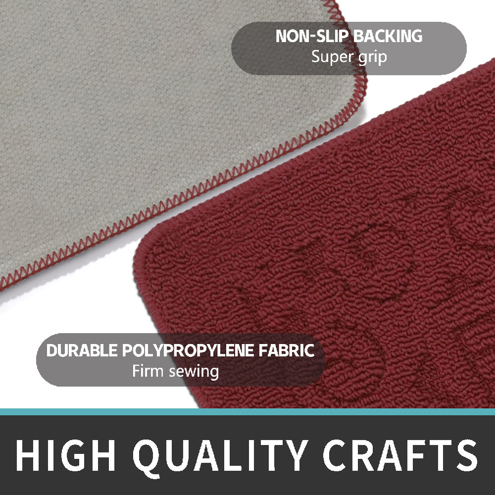 Jacquard Solid Decor Non-Slip Carpet Floor Mat Indoor Kitchen Rug, Half Moon 20 x 32 Inch