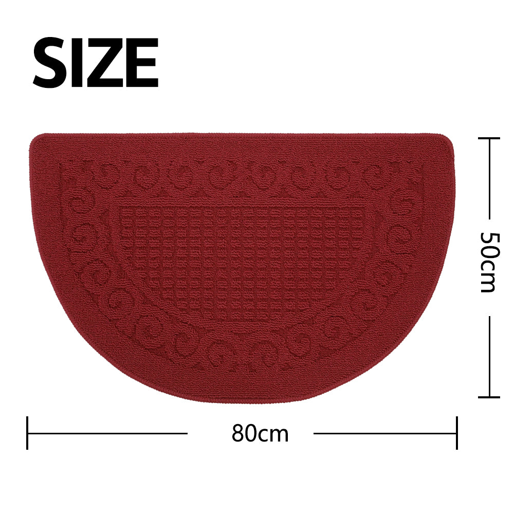 Jacquard Solid Decor Non-Slip Carpet Floor Mat Indoor Kitchen Rug, Half Moon 20 x 32 Inch
