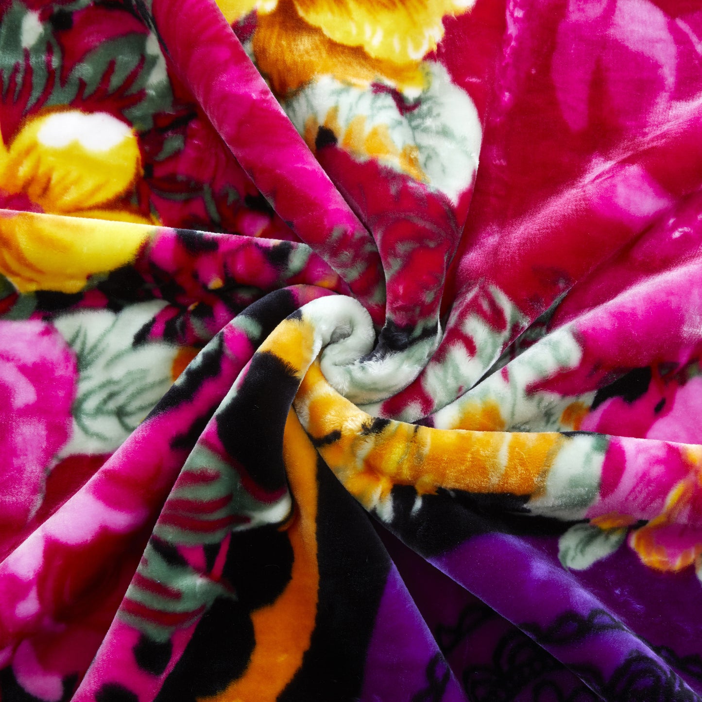 Printed Reversible Woven Fluffy Plush Soft Warm Korean Style 2 Ply Flannel Fleece Throw Animal Mink Blanket, 86" x 94" Purple Butterfly Floral