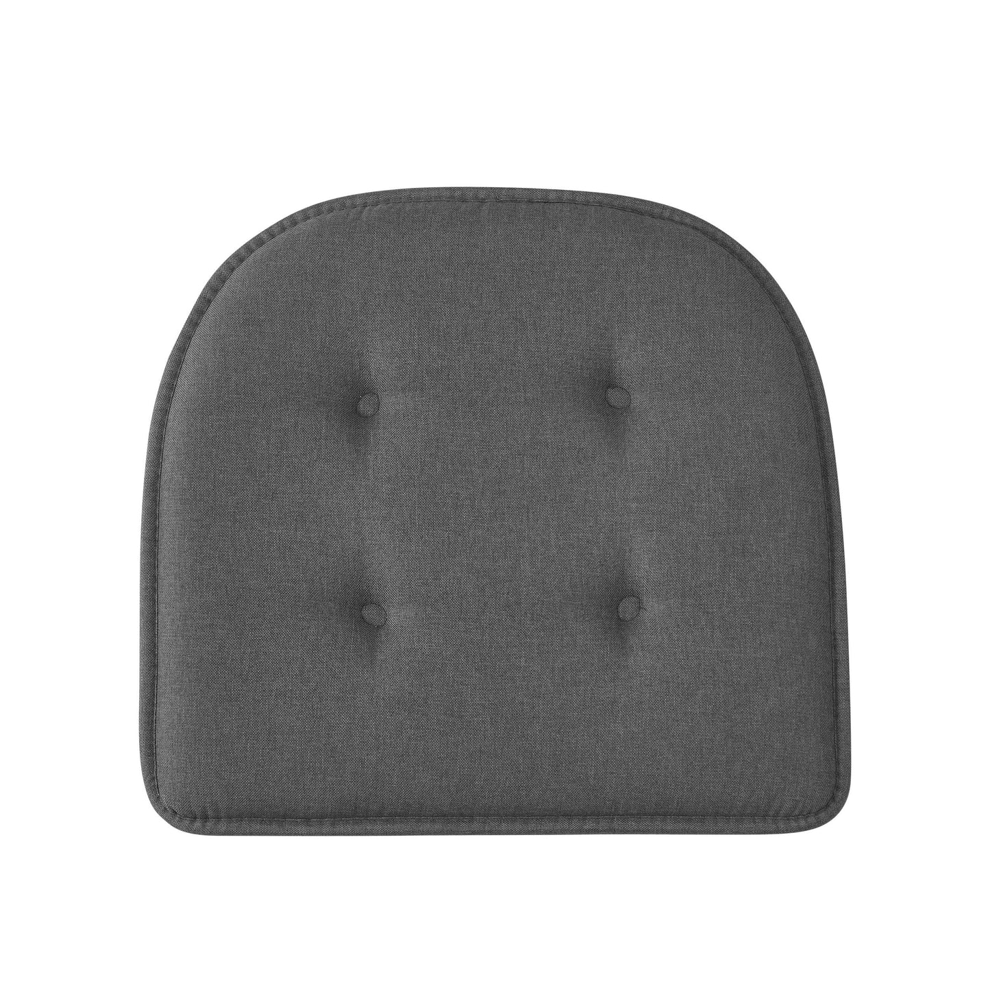 Memory Foam U-Shaped Premium Thick Seat Pad Tufted Nonslip Rubber Back Indoor Kitchen Chair Cushion 17 x 16 Inch, Charcoal Grey