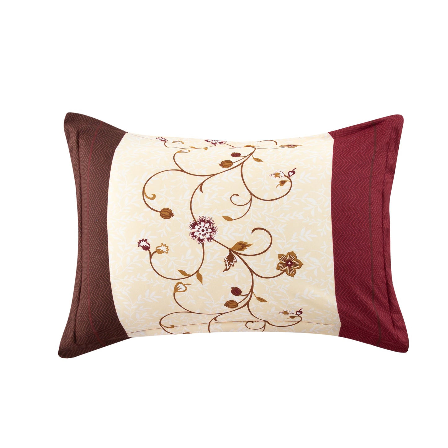 Home Decor Soft Luxury Fluffy Goose Down Alternative Bedding Printed Comforter Set, Modern Burgundy Cosmos Floral