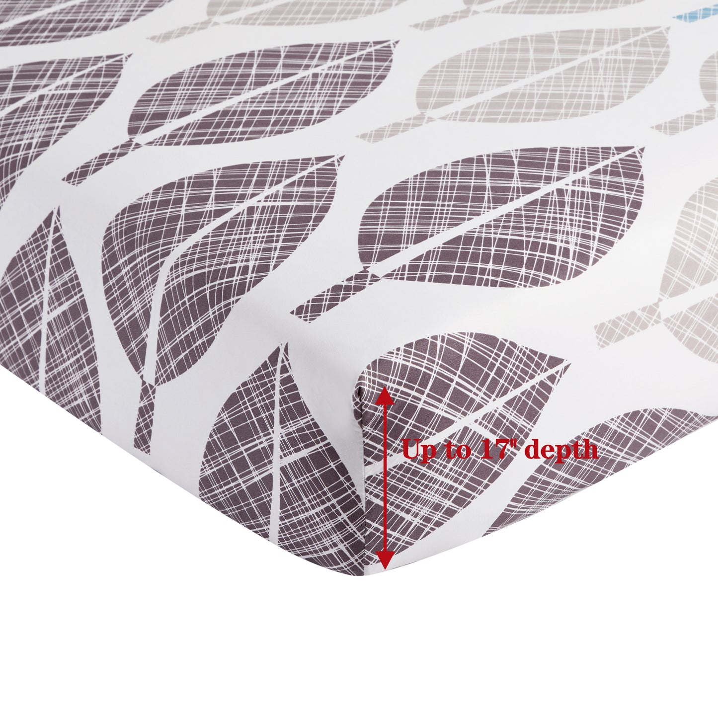 Printed Rayon from Bamboo Soft Deep Pocket Bedding All Season Sheet Set, Modern Colorful Leaves
