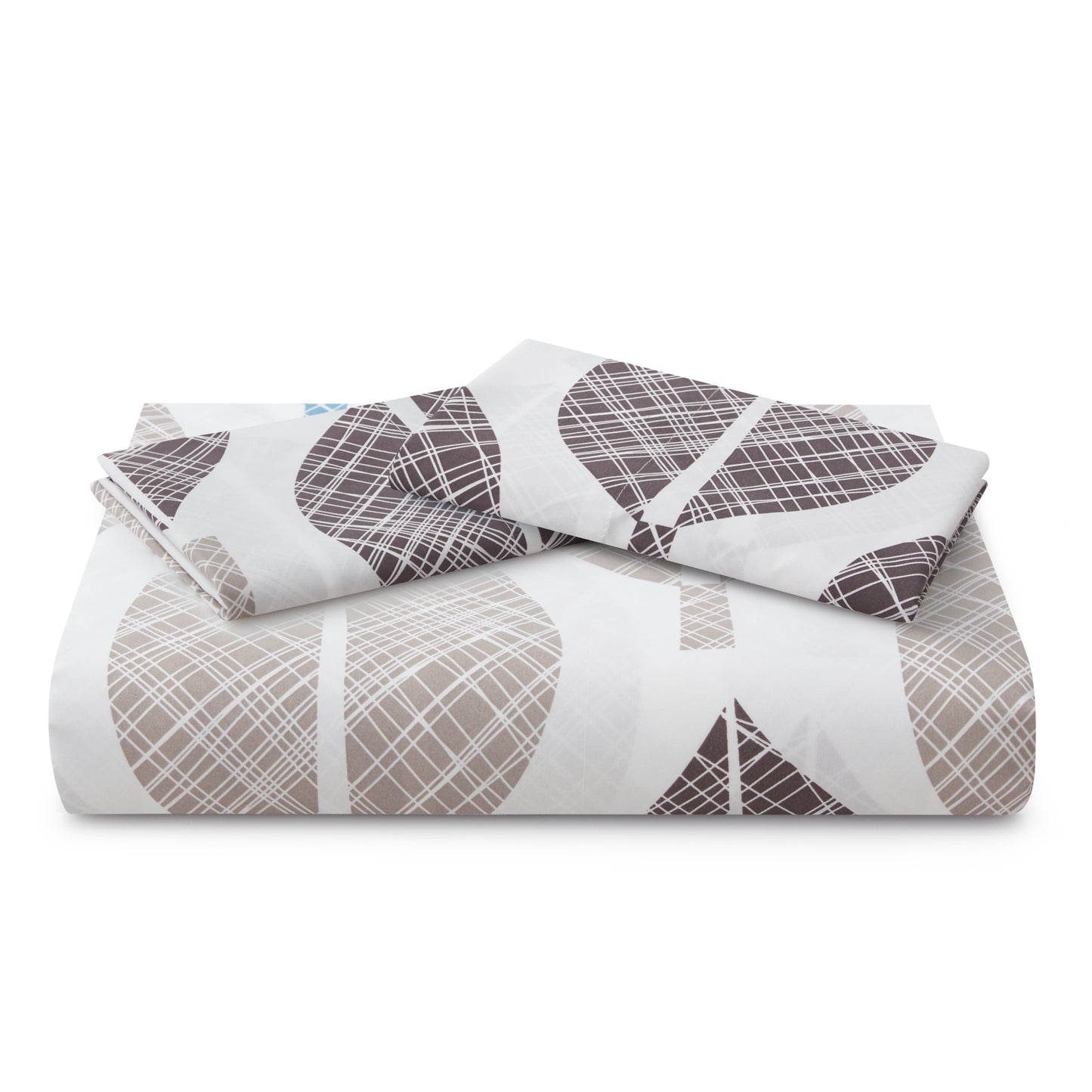 Printed Rayon from Bamboo Soft Bedding Silky Zipper All Season Duvet Cover Set, Modern Colorful Leaves