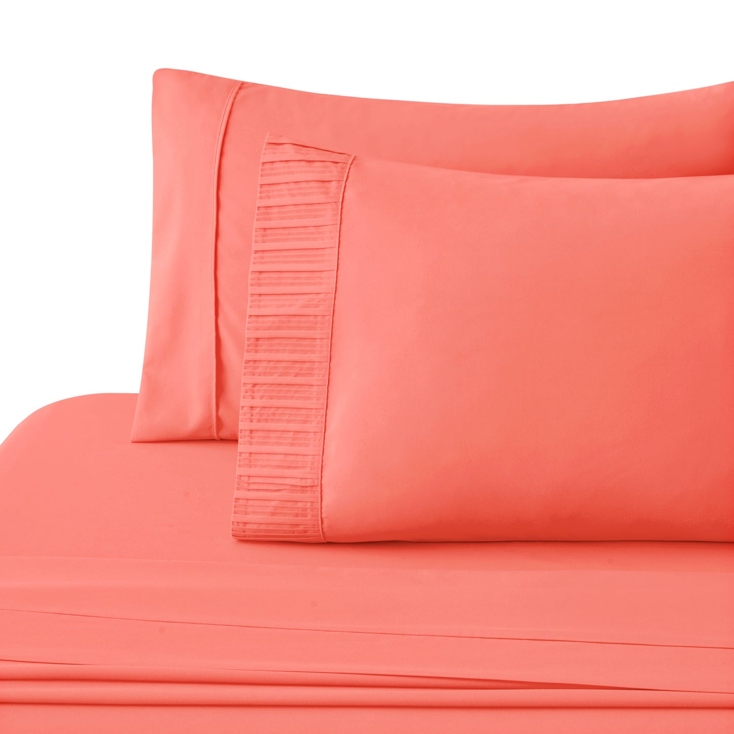 Solid Rayon from Bamboo Soft Silky Deep Pocket Bedding All Season Sheet Set, Coral
