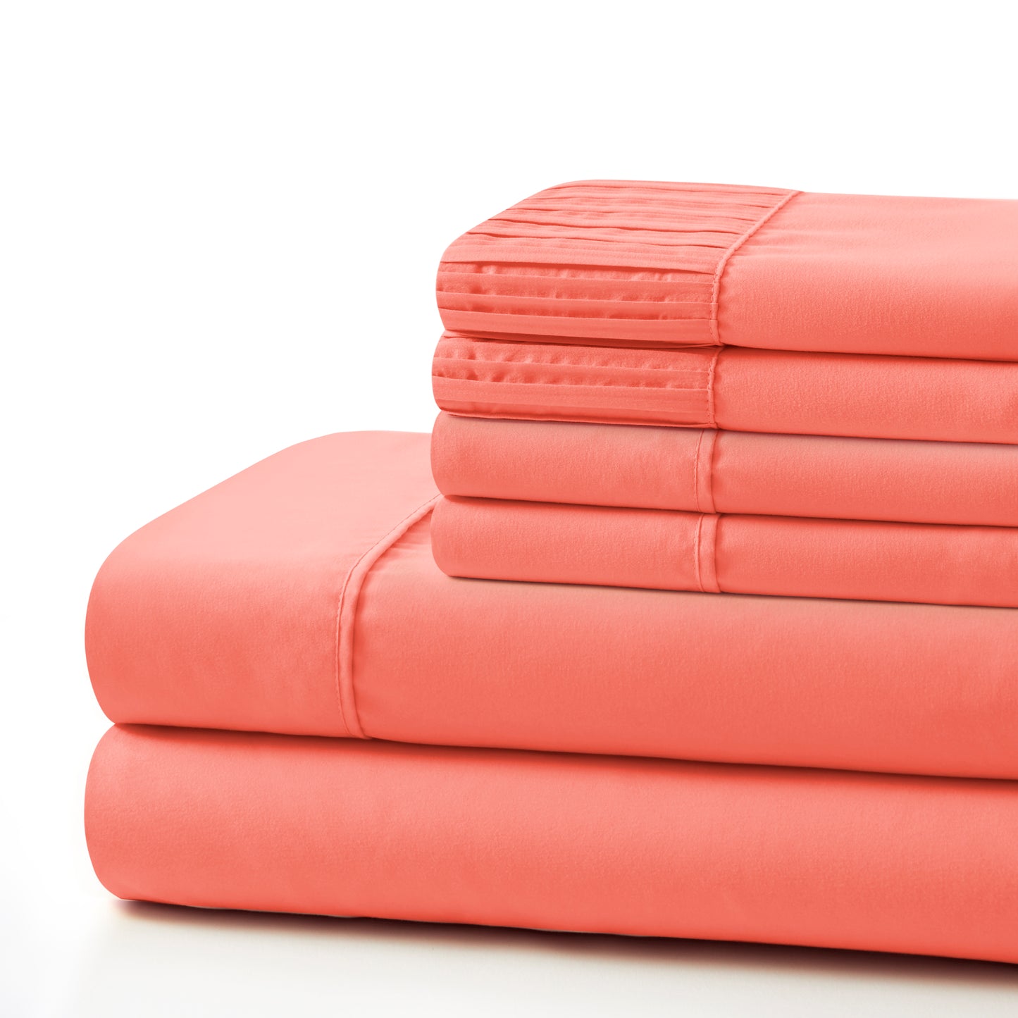 Solid Rayon from Bamboo Soft Silky Deep Pocket Bedding All Season Sheet Set, Coral