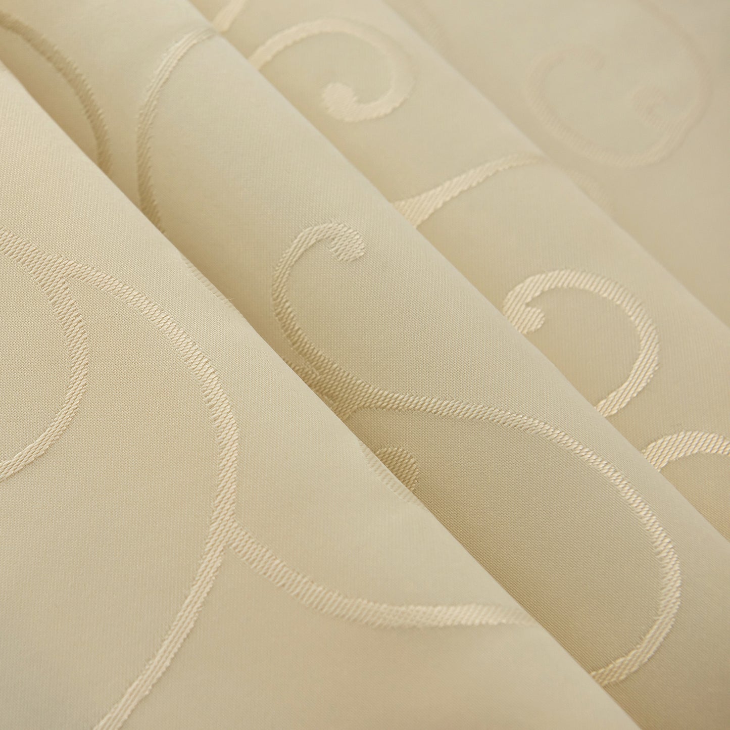 Jacquard Waterproof Thick Luxury Premium Solid Liquid Repellent Stain Resistant Decorative Home Kitchen Tablecloth, Cream Color