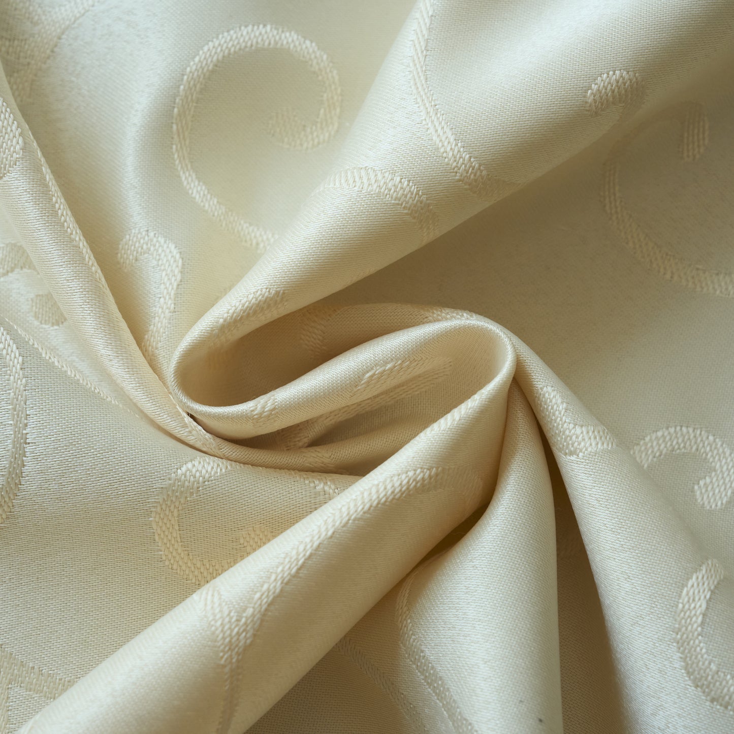 Jacquard Waterproof Thick Luxury Premium Solid Liquid Repellent Stain Resistant Decorative Home Kitchen Tablecloth, Cream Color