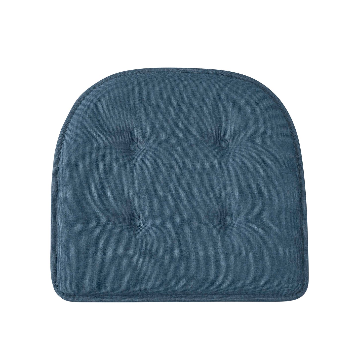 Memory Foam U-Shaped Premium Thick Seat Pad Tufted Nonslip Rubber Back Indoor Kitchen Chair Cushion 17 x 16 Inch, Blue