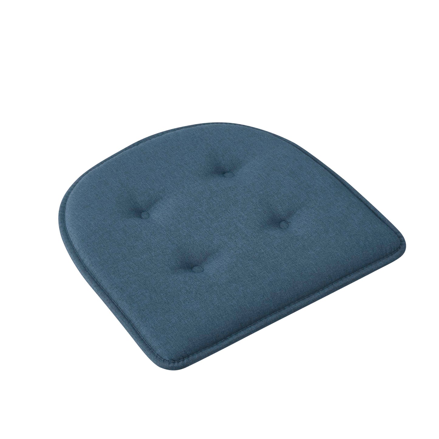 Memory Foam U-Shaped Premium Thick Seat Pad Tufted Nonslip Rubber Back Indoor Kitchen Chair Cushion 17 x 16 Inch, Blue