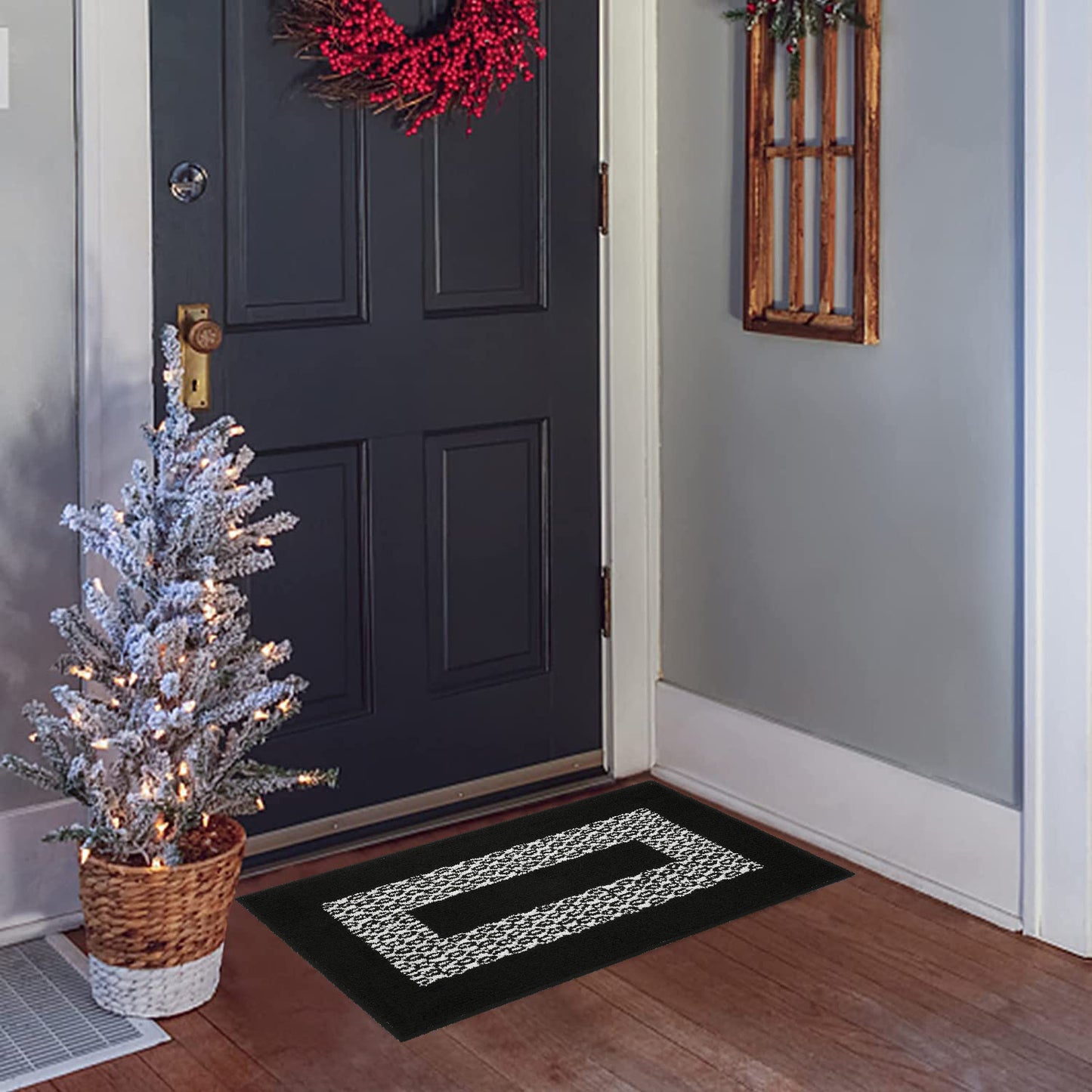 Decor Non-Slip Back Soft Runner Area Carpet Floor Area Rug Indoor Accent Decorative Mat, Diamond Black