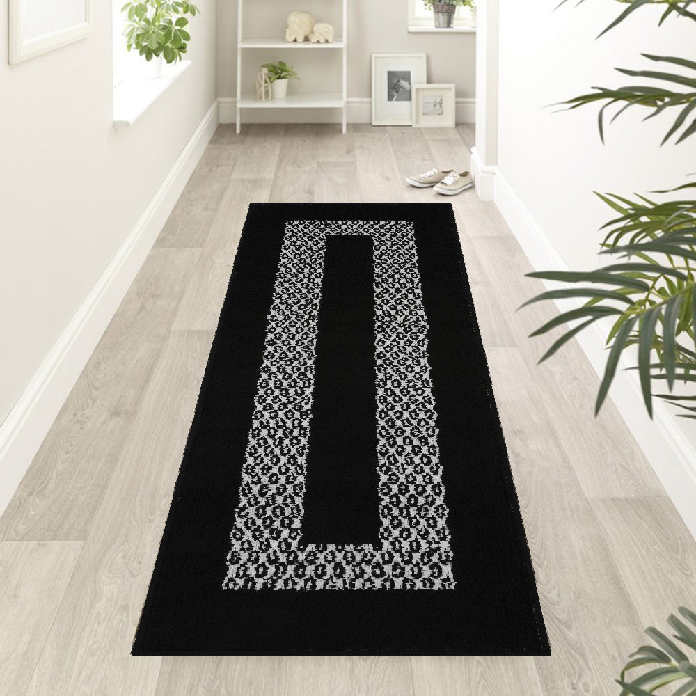 Decor Non-Slip Back Soft Runner Area Carpet Floor Area Rug Indoor Accent Decorative Mat, Diamond Black
