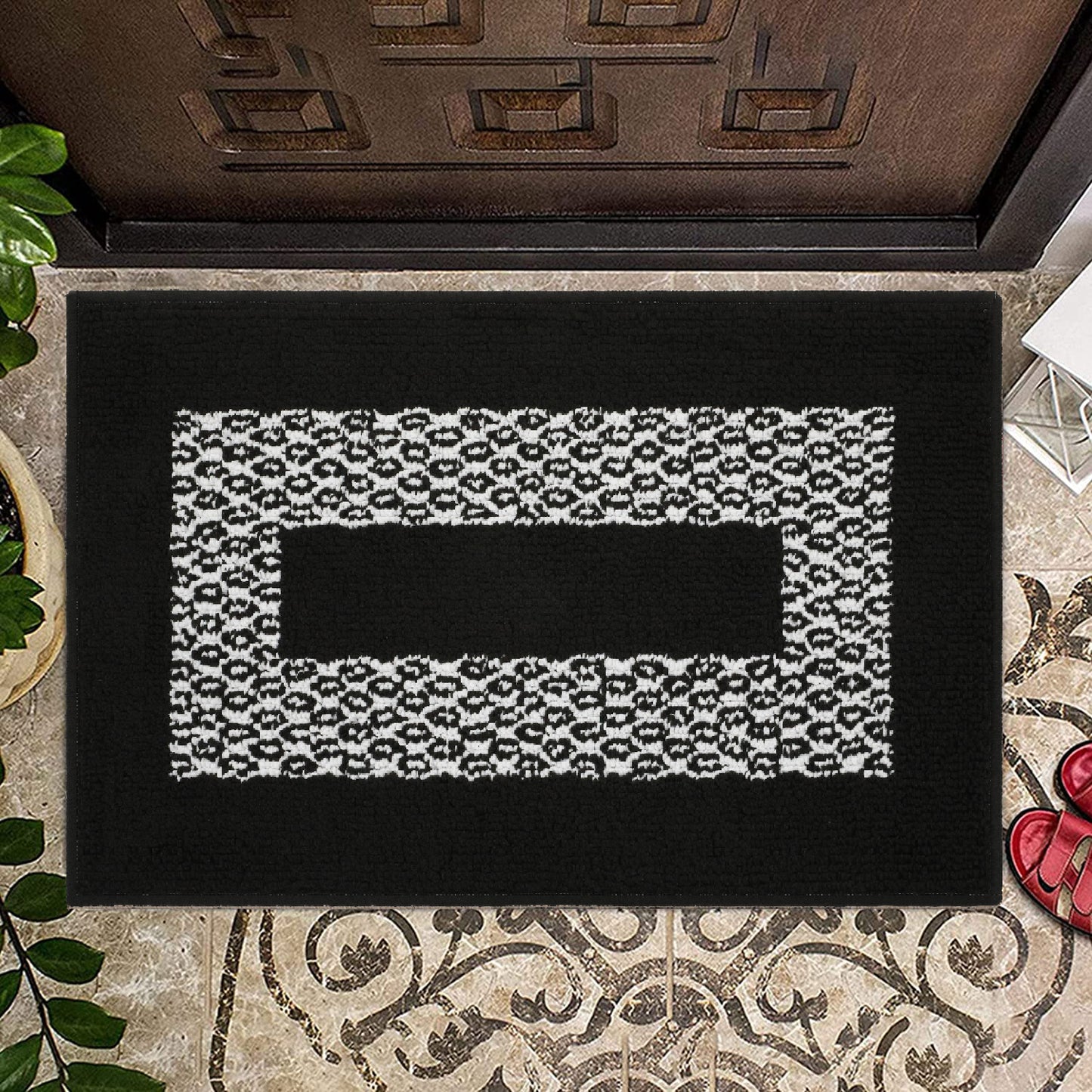 Decor Non-Slip Back Soft Runner Area Carpet Floor Area Rug Indoor Accent Decorative Mat, Diamond Black