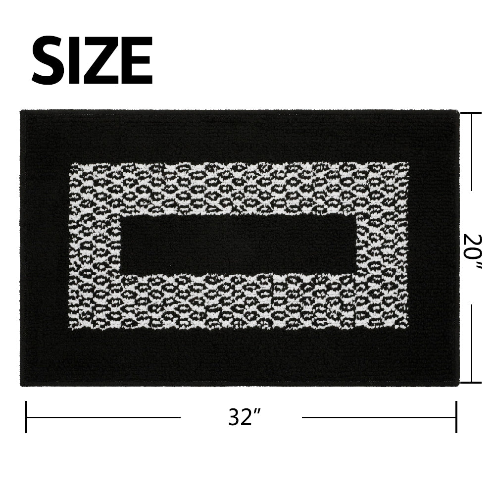 Decor Non-Slip Back Soft Runner Area Carpet Floor Area Rug Indoor Accent Decorative Mat, Diamond Black