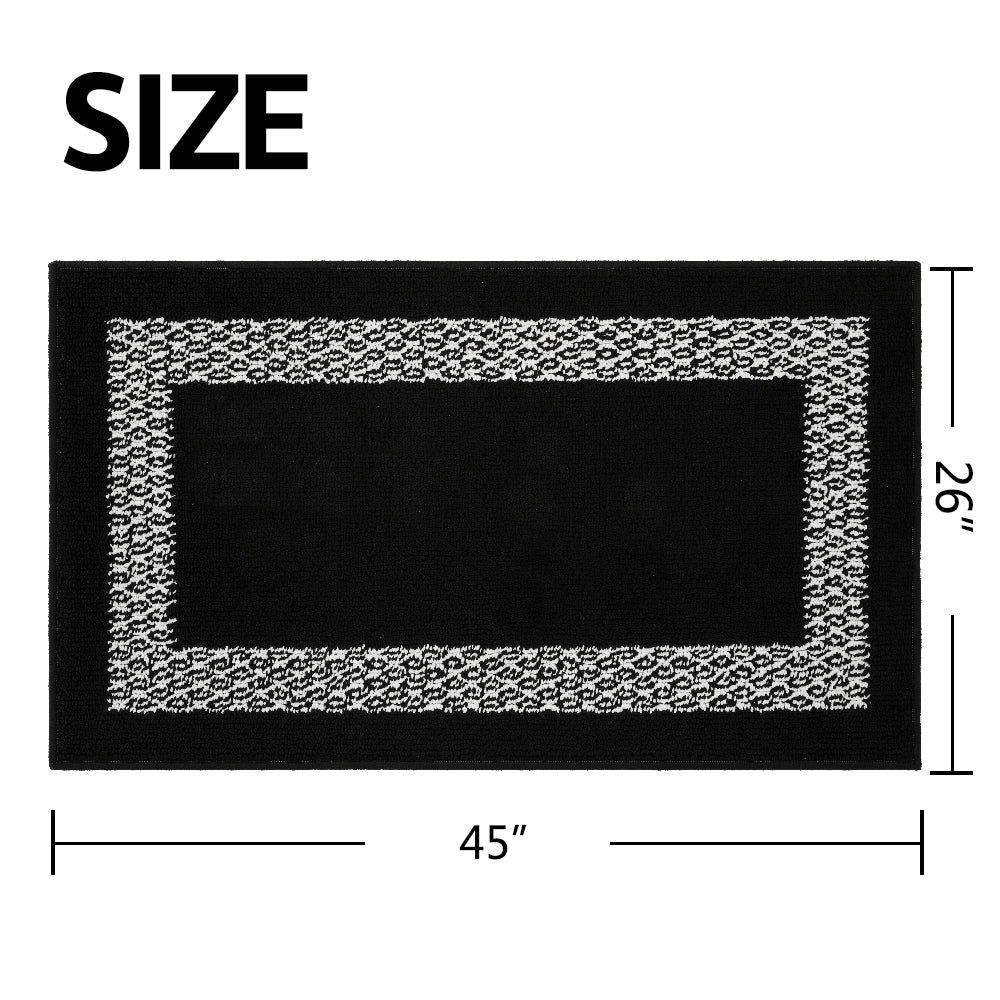 Decor Non-Slip Back Soft Runner Area Carpet Floor Area Rug Indoor Accent Decorative Mat, Diamond Black