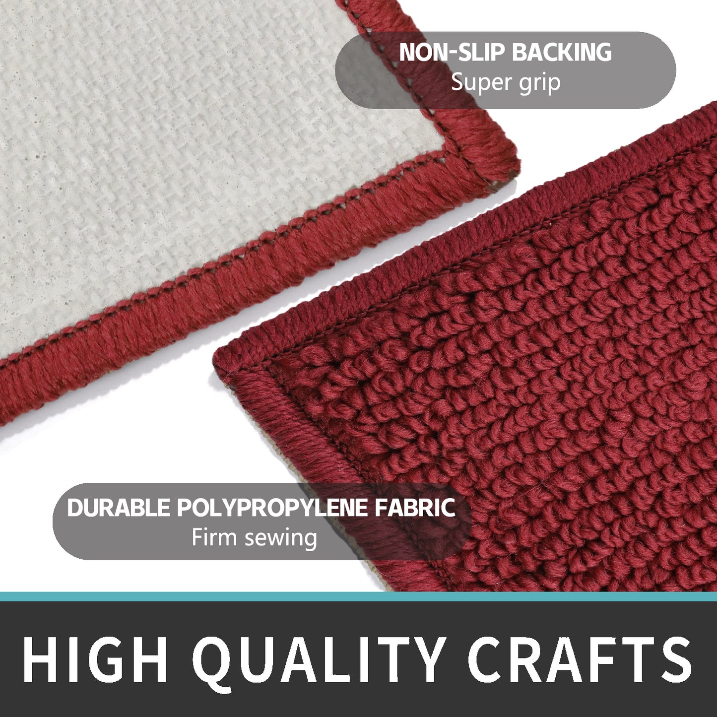 Decor Non-Slip Back Soft Runner Area Carpet Floor Area Rug Indoor Accent Decorative Mat, Diamond Burgundy