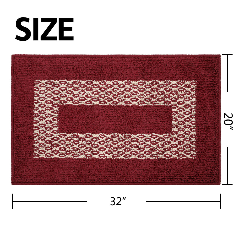 Decor Non-Slip Back Soft Runner Area Carpet Floor Area Rug Indoor Accent Decorative Mat, Diamond Burgundy