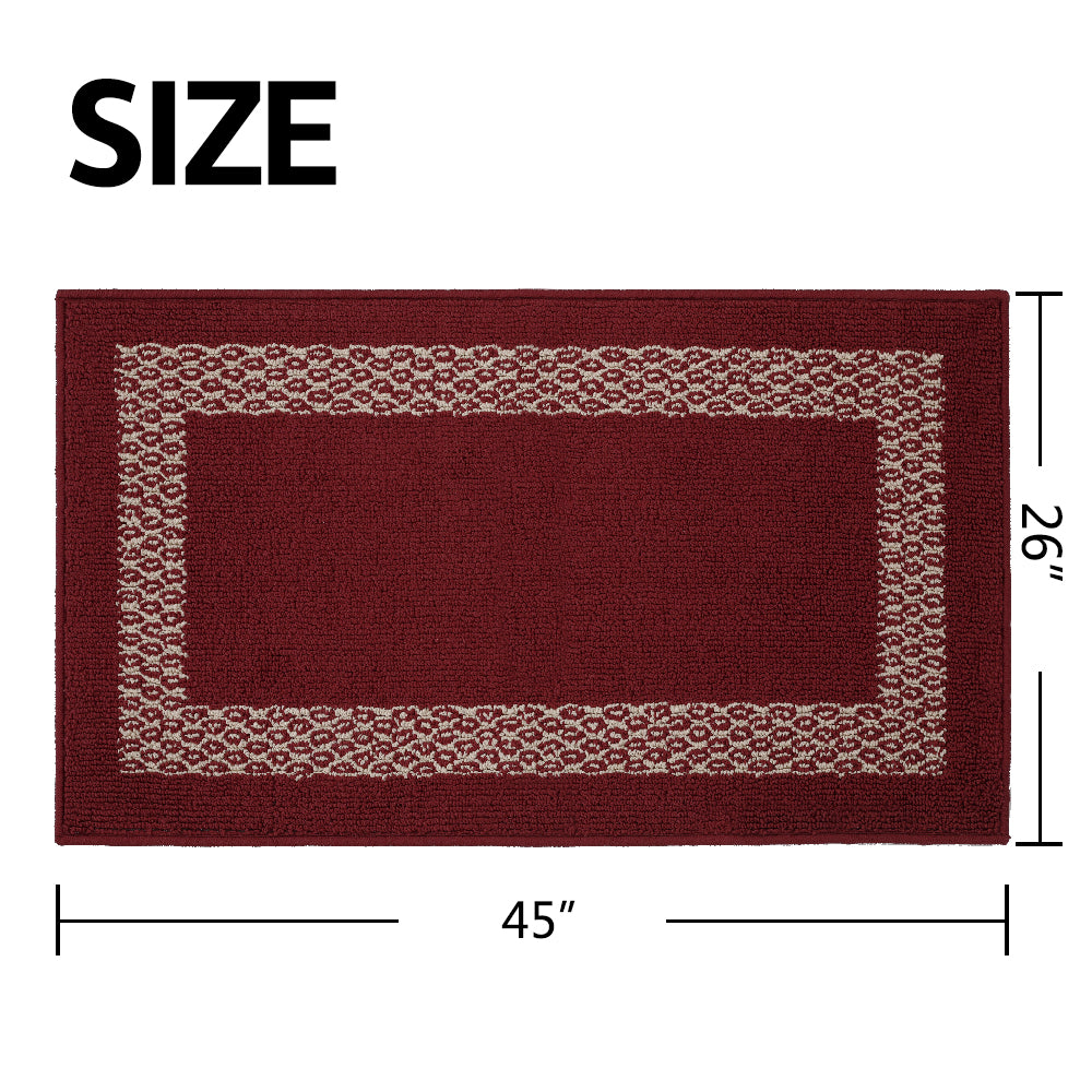 Decor Non-Slip Back Soft Runner Area Carpet Floor Area Rug Indoor Accent Decorative Mat, Diamond Burgundy