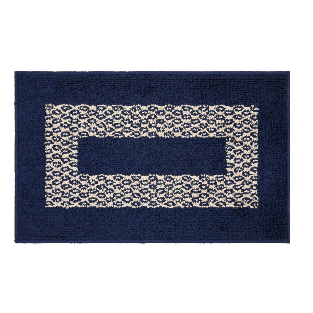 Decor Non-Slip Back Soft Runner Area Carpet Floor Area Rug Indoor Accent Decorative Mat, Diamond Navy Blue
