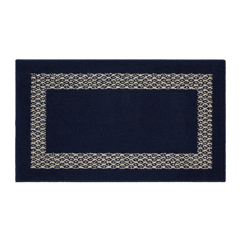 Decor Non-Slip Back Soft Runner Area Carpet Floor Area Rug Indoor Accent Decorative Mat, Diamond Navy Blue